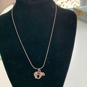 Southwestern Style Bear on silver chain